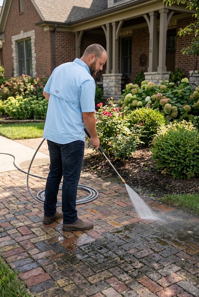 gemini sidewalk pressure washing 2 Power washing driveway boosting curb appeal and removing dirt.